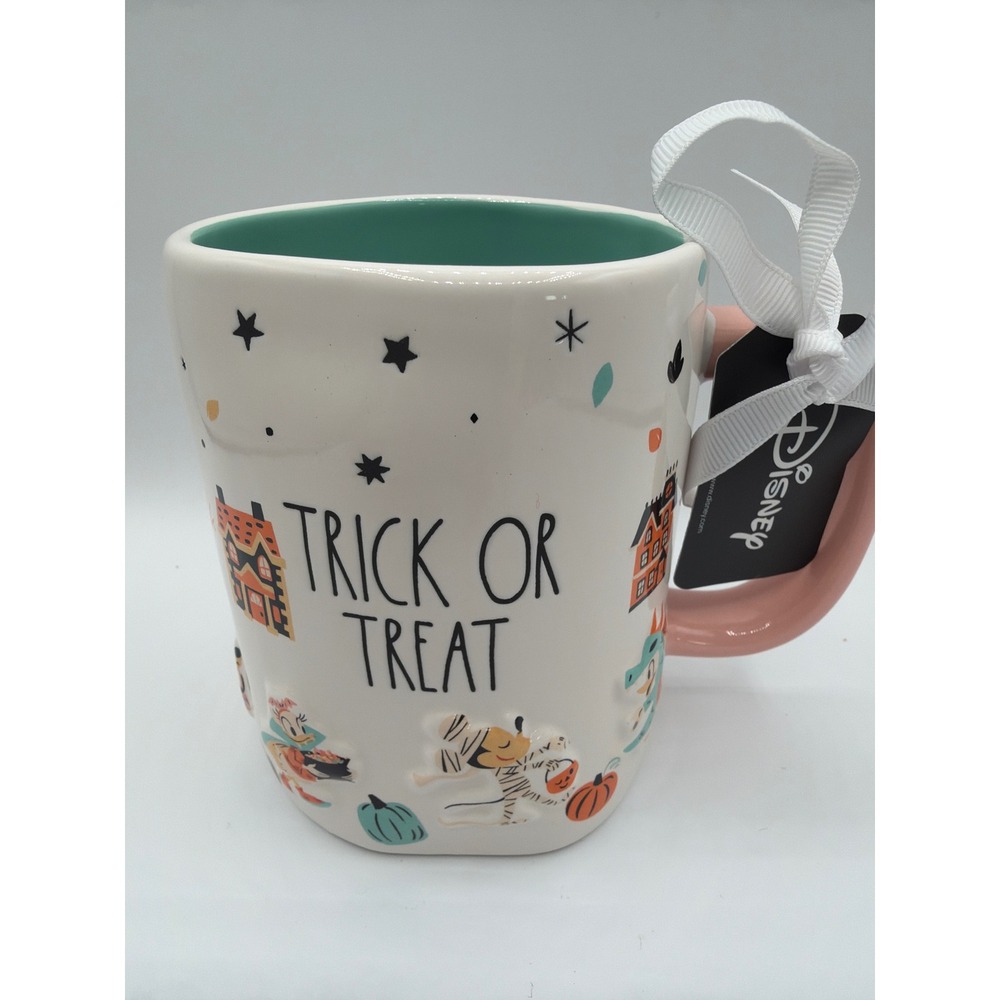 Disney Rae Dunn Trick or Treat Halloween Mug Mickey Minnie Donald Daisy Pluto
